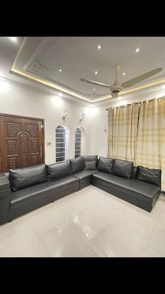 WhatsApp (0332-8762588) 8 seater luxury leather sofa 10/10 condition