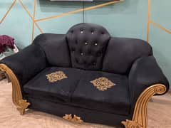 Black Velvet Sofa set 6 seater brand New Condition 10/9.5