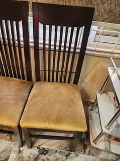 6 chairs dinning glass table