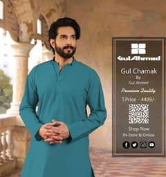 Men's unstitched chamak cotton plain suits