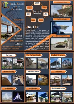 Steel work Cantilever Retractable Canopy Shade