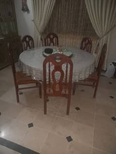 6 chairs wooden dining table set
