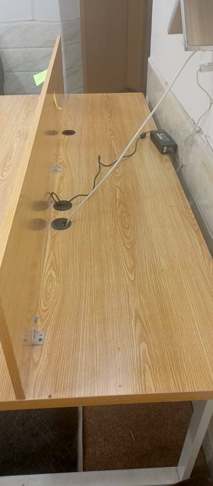 Office Table with Partition and Power Socket – Strong Metal Frame 5