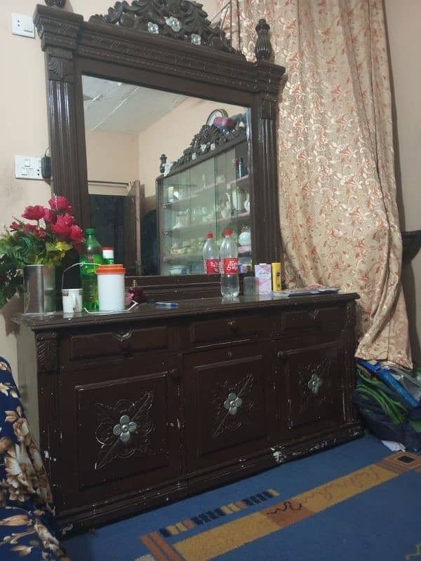 bed set full with side tables dressing and showcase  Wa 03214702674 7