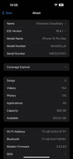 15 Pro Max 256 GB Natural Titanium