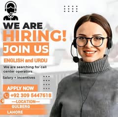 Urdu & English Call Cantr job Available