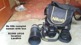 Nikon D3300 with 70 300mm and 50mm Lence