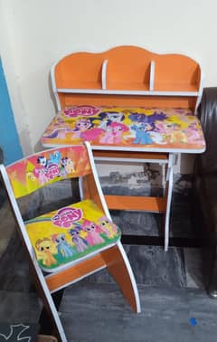 Baby study table & chair, 3 steps slide & musical horse