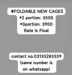 BRAND NEW FOLDABLE CAGES!