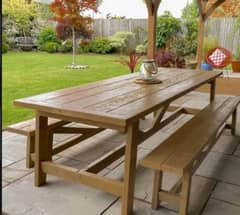 Garden bench and table