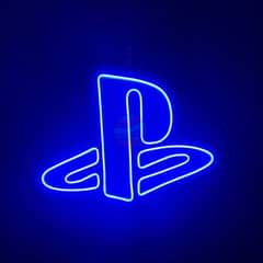 Playstation Neon Sign In Blue Colour