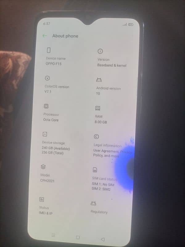 Oppo f15 display finger 8 256 with box exchange possible 1