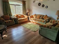 8 seater sofa set with matching Curtain