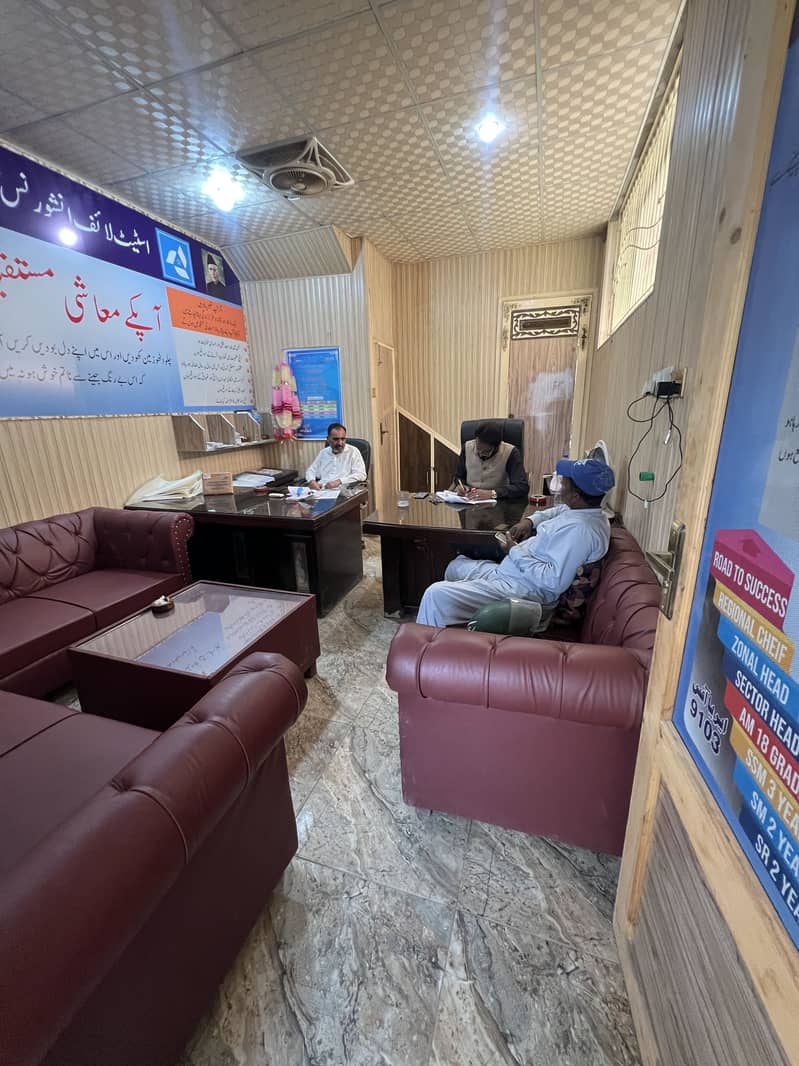 Office available for Rent ( Semi Furnished) Quanchi Mor Sargodha 2
