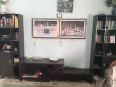 LCD table with side corner shelf