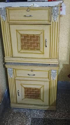 bed with side table
