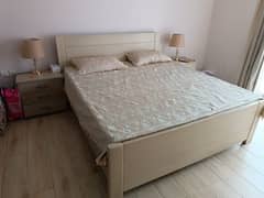 Bed, Side Tables with Mattress.