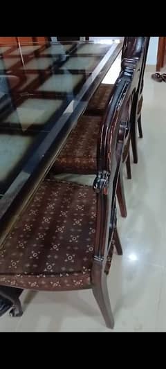 glass top dining with 8 chairs
