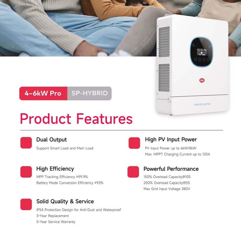 Itel 6kW Pro, Built in Dual Output, Hybrid Net Metering Solar 2