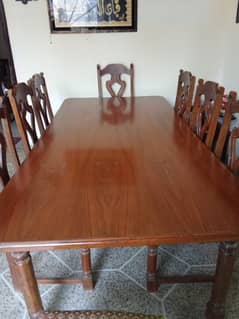 8 chairs solid wood dinning table.