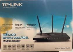 TP Link AC1200 Wireless VDSL/ADSL Modem Router Model No:Archer VR400