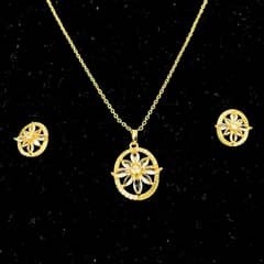Floral Circle Pendant Jewelry Set - SHAZ Traders