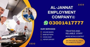 Maids / House Maids / Cook chef / Nanny / Baby Sitter Driver available
