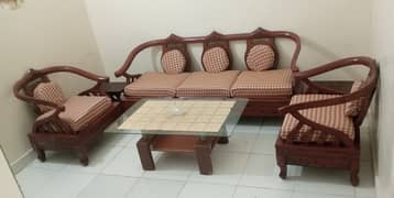 5-Seater Sheesham Sofa Set aur 3 Tables for Sale - A1 Condition