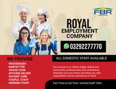 House maids , Nurse , Baby Sitter , Chef , Cook , Patient Care ,Driver