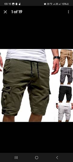 MENS CAMO CASUAL CARGO SHORT TROUSERS 6 POCKETS