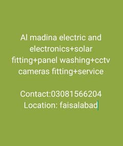 solar fitting+cctv cameras fitting+home wiring+electricion all srrvice