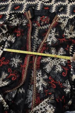 Open shirt applique net black dress