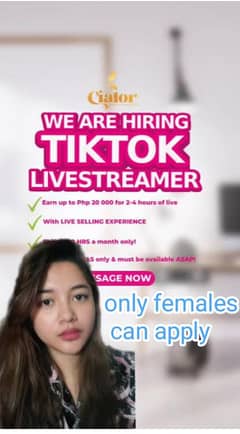 tiktok live streamer job education matric