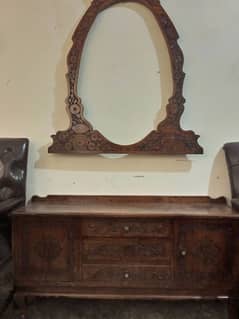 pure shesham wooden dresser plus mirror frame