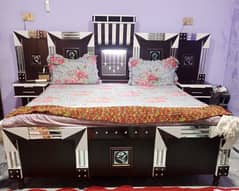 Bed side table set with  4 safe and dressing