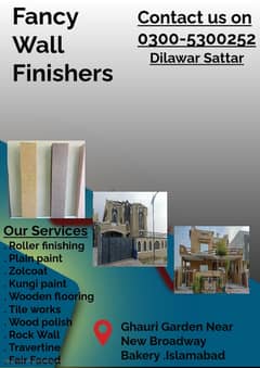 Rock Wall, Plain Paint, Roller Finish