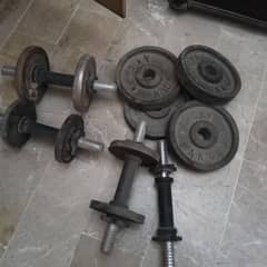 metal dumbbell set with rubber grip