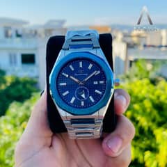 Success Way Blue & Golden Dial Watch for Men – Royal Oak-Inspired De