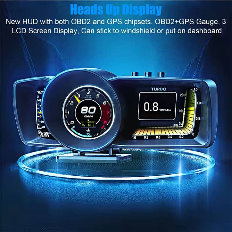 Newest A600  heads up display OBD2+GPS multipurpose gauge+turbo boost 0
