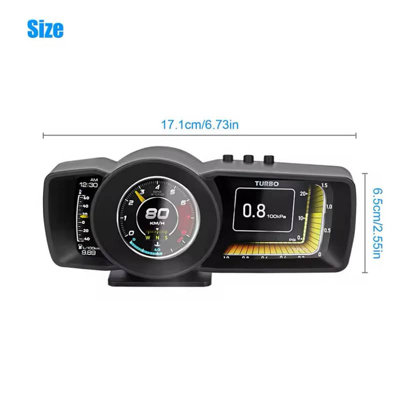 Newest A600  heads up display OBD2+GPS multipurpose gauge+turbo boost 5