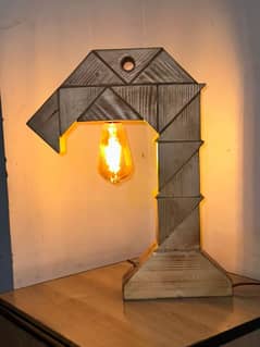 handmade woodden lamp