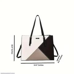 women's PU leather plain tote bag