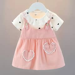 Summer Newborn Baby Girl Princess Dress Short Sleeve Cute Pink Child