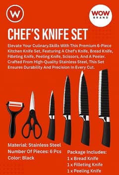 Professional Chef's Knife Set – 6 PCS | Stainless Steel