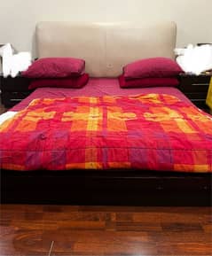 Wooden Bed with foamy back(without Mattress)