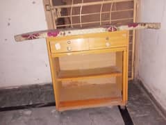 iron stand made of wood