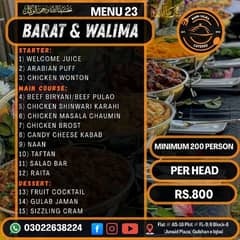 catering services Farmhouse Birthday Barat Walima Mayo Special Event