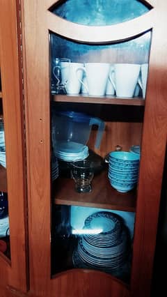 Cabinets for books, tea sets, and etc