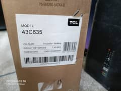 TCL LED 4k 43c635(03009653893)