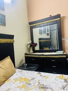 Elegant King Size Bed with side tables and  Matching Dressing Table